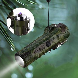 Electric Lighter And Flashlight Waterproof ولاعة الكترونية مع مصباح مثالية للتخيم